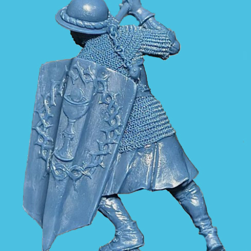 02. Hussite avec fléau d'armes et pavois.